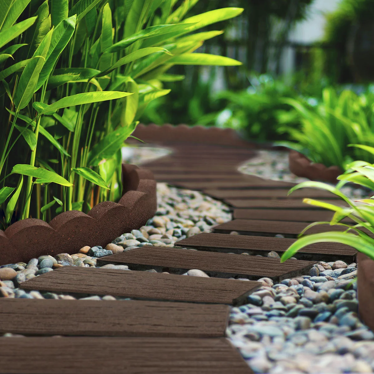 Trittstein Bahnschwelle, 4er-Set, 25x60 cm, braun Trittstein Bahnschwelle, 4er-Set, 25x60 cm, braun