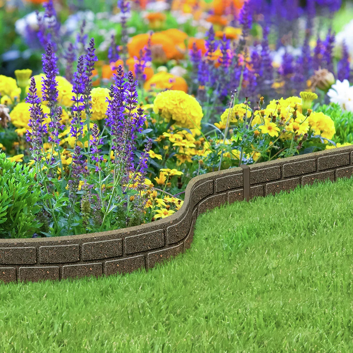 Rasenkante Mauer 6er-Set, braun, 720 cm Rasenkante Mauer 6er-Set, braun, 720 cm