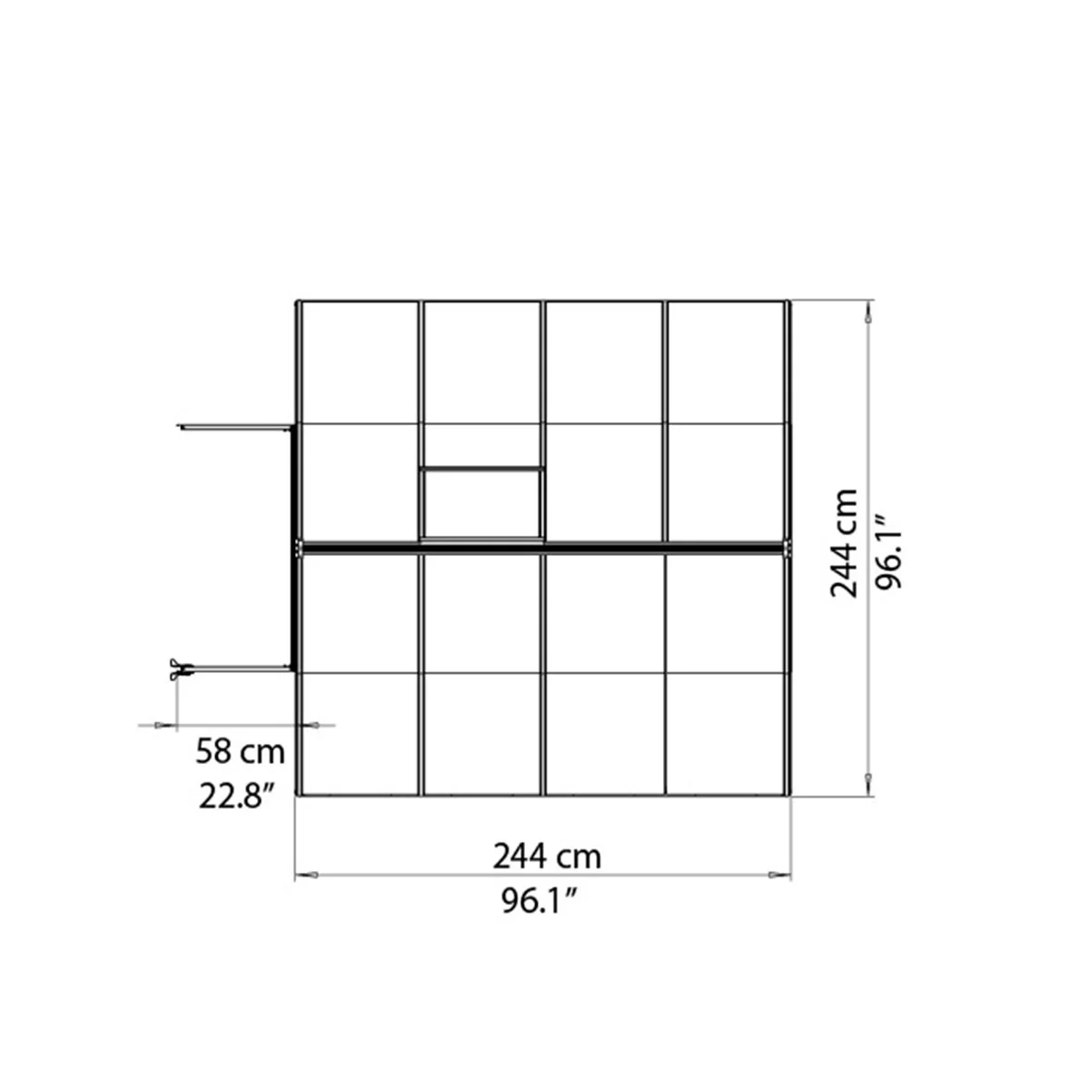 Gewächshaus Bella 8 x 8 mit Stahlfundament