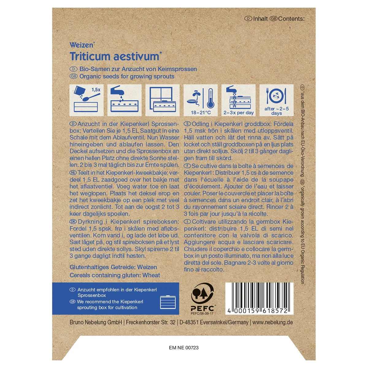BIO Keimsprossen Weizen, 75 g