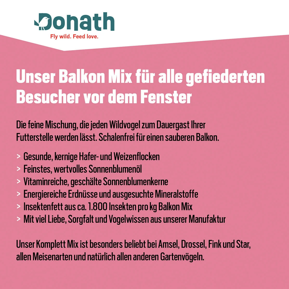 Vogelfutter Balkon-Mix, 2,8 Kg Eimer