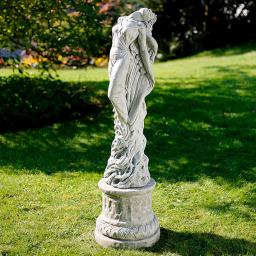 Garten-Statue Sonnenengel mit Säule 