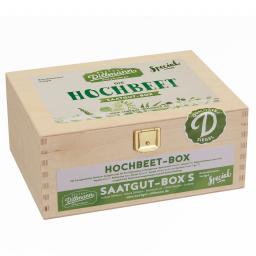 Saatgut-Holzbox Hochbeet, 8 Saatgut-Sorten 