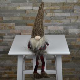 Adventswichtel Remi mit Baumelbeinen, 12x9x53 cm, groß, braun 