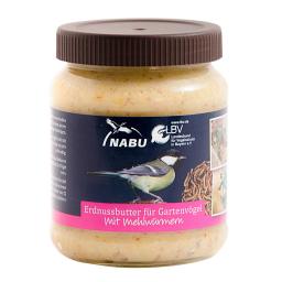 Erdnussbutter für Vögel mit Mehlwürmern, 330g-Glas 