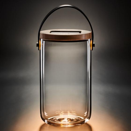 Deko Glas Long, 25,5 cm, Glas, Bambus, klar

