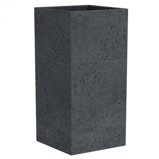 Pflanzkübel C-Cube High, 26x26x70 cm, Stony Black
