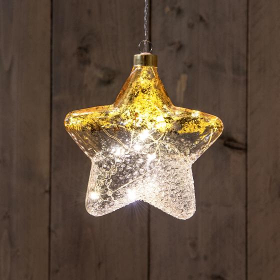 LED-Glasstern, 15 cm, gold
