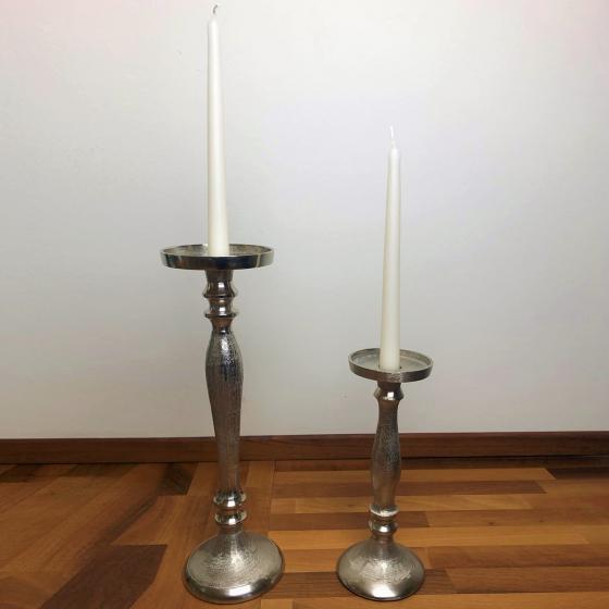 Kerzenleuchter, 10x10x25 cm, silber
