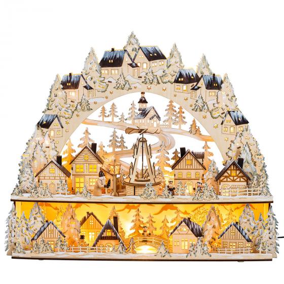 LED-Lichterbogen "Weihnachtsmarkt" mit beweglicher Pyramide
