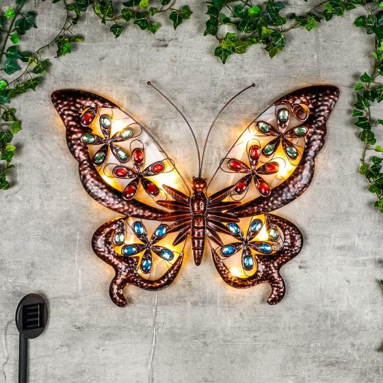 LED Wandlicht Schmetterling, Solarbetrieben

