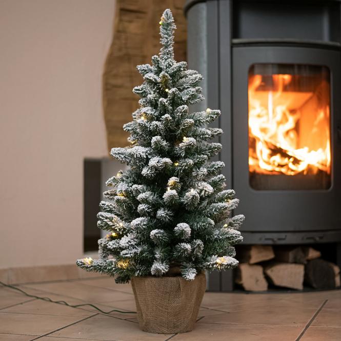 Künstlicher Weihnachtsbaum Kiefer mit Lichterkette, 90 cm