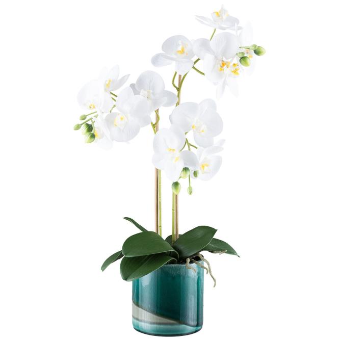 Kunstpflanze Phalaenopsis im Keramiktopf, ca. 54 cm, weiß