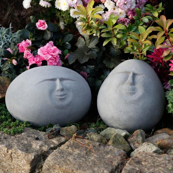 Dekostein Happy Face, oval, 16x17x24 cm, Zement, grau
| #2