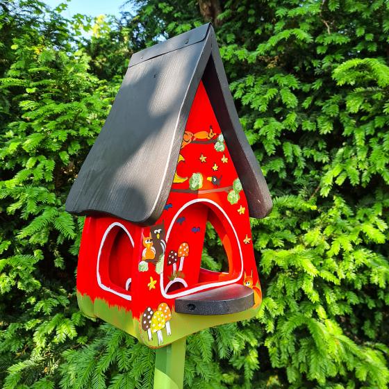 Vogelhaus mit Silo Tiere des Waldes, rot
| #2