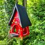 Vogelhaus mit Silo Tiere des Waldes, rot | #6