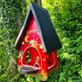 Vogelhaus mit Silo Tiere des Waldes, rot | #7