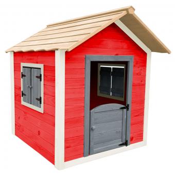 Kinder Spielhaus kleines Schloss, rot und weiß lasiert, ca. 138 x 118 x 132,5 cm
| #8
