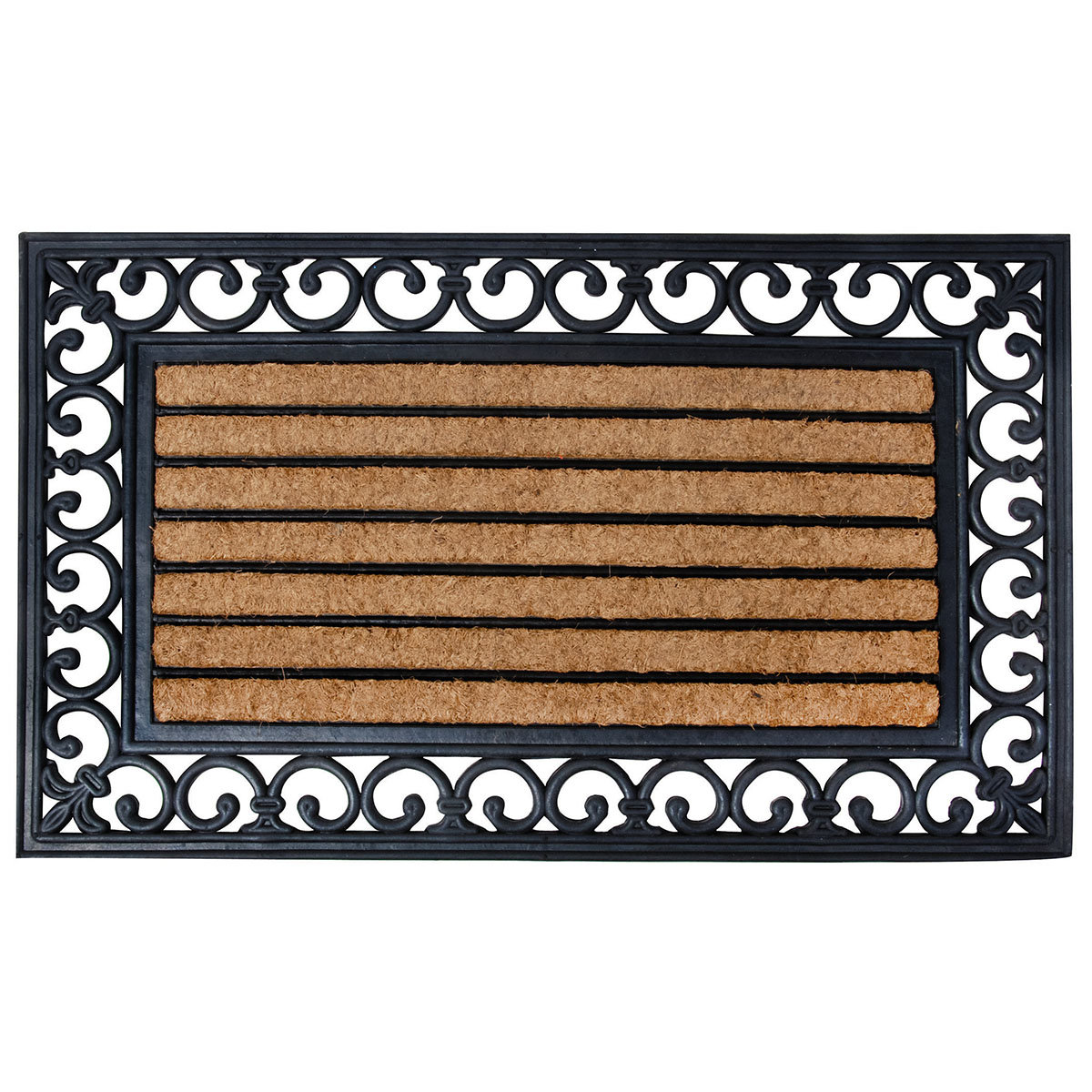 Fußmatte Viktoria, 1,8x76x45 cm, Gummi, Kokos, schwarz
