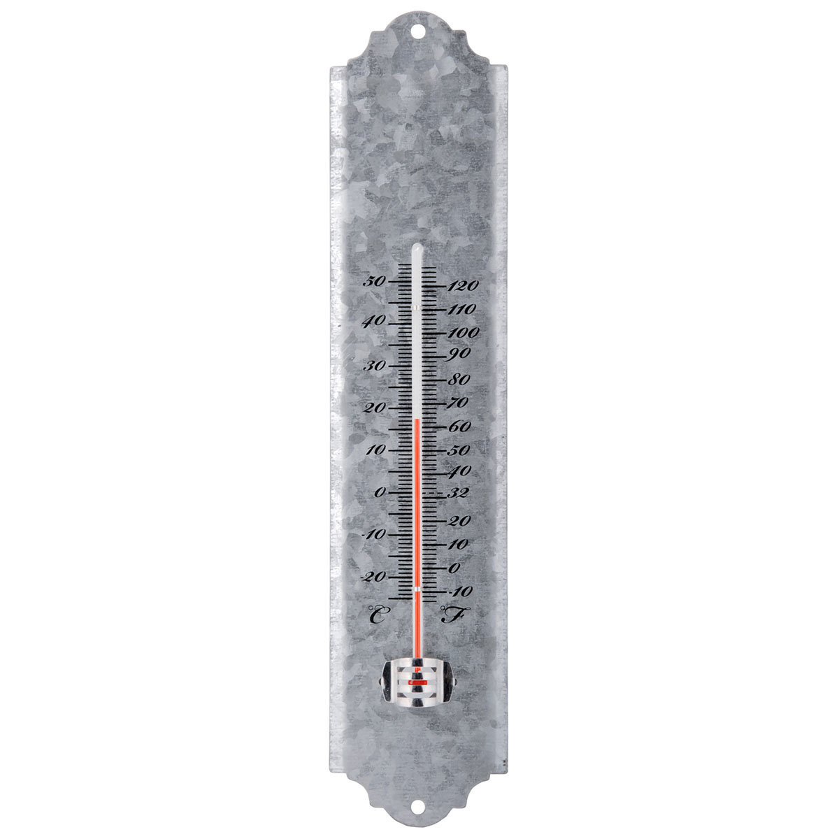Thermometer Portofino, 30x6,7x1,4 cm, Zink, silber
