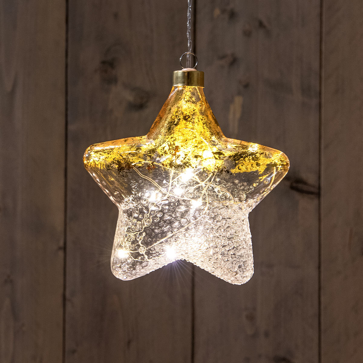 LED-Glasstern, 15 cm, gold
