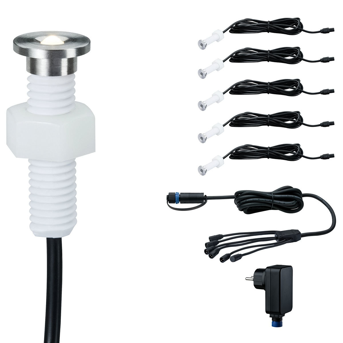 LED Bodeneinbauleuchte Plug & Shine 5er Basisset MicroPen II
