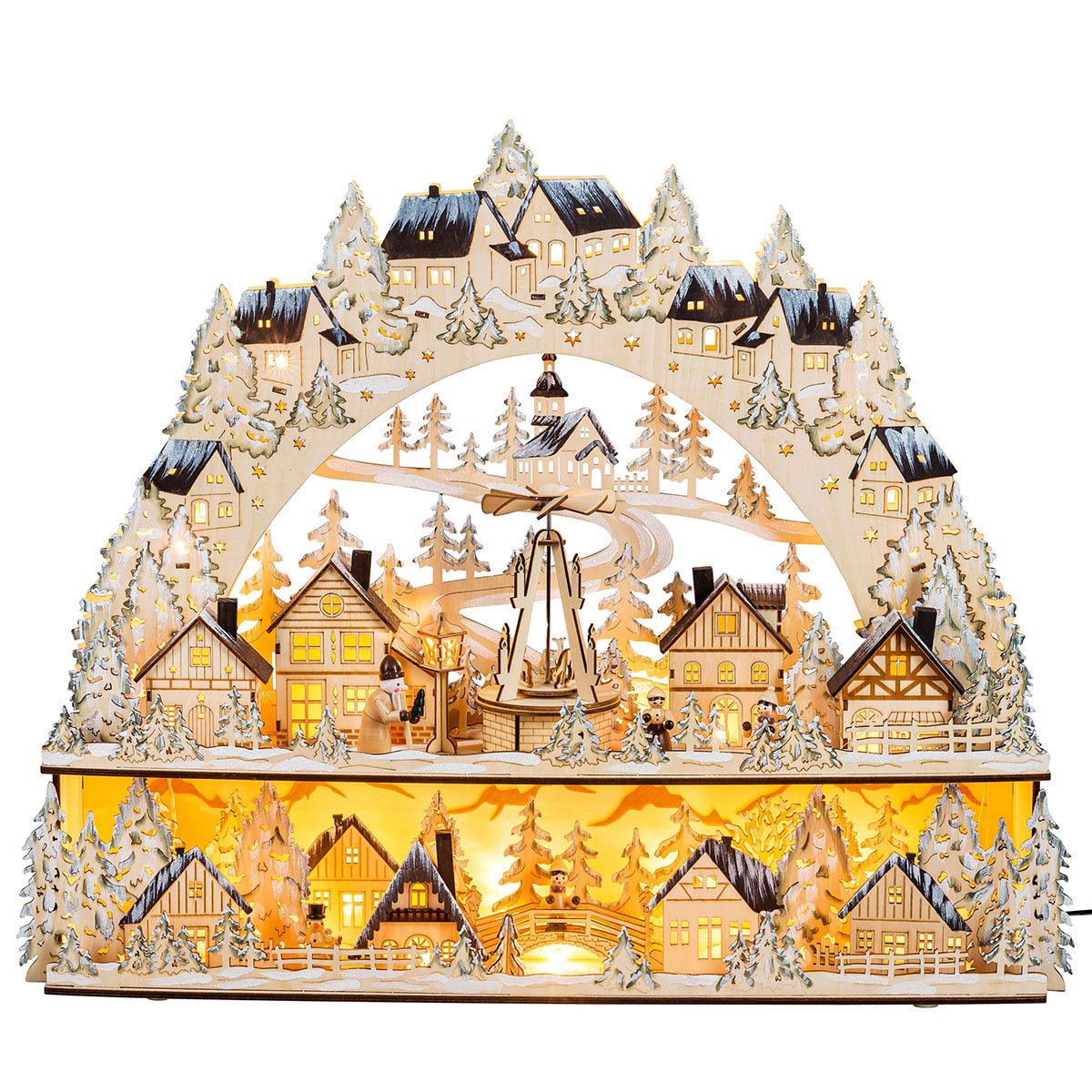 LED-Lichterbogen "Weihnachtsmarkt" mit beweglicher Pyramide
