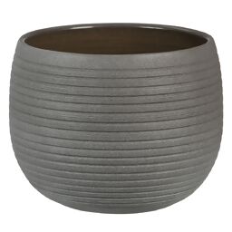 Keramik-Übertopf, rund, 14x18x18 cm, Umber Stone 