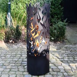 Flammentower Spector, 118x39x39 cm, Karbonstahl, schwarz 