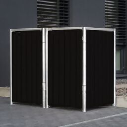 Mülltonnenbox 140l Kunststoff, 2er Box, schwarz 