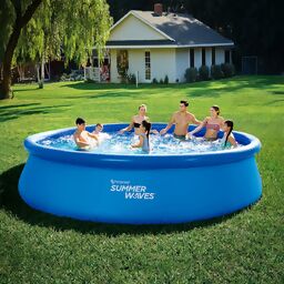 QuickUp-Pool Rund mit Filterpumpe, 457 x 107cm, blau 