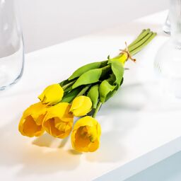Kunstpflanze Tulpenbund 5er Set, gelb 