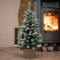 Künstlicher Weihnachtsbaum Kiefer mit Lichterkette, 90 cm 