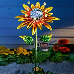 Solar Gartenstecker Flower Emotion, orange 