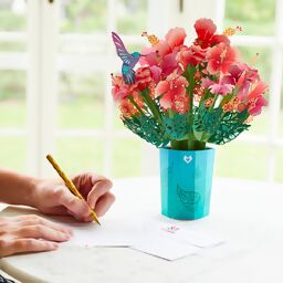Handgefertigte Papierblumen: Hibiskus-Blumenstrauß 