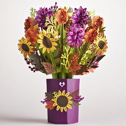 Handgefertigte Papierblumen: Sonnenblumenstrauß 