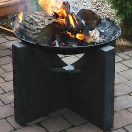 Feuerschale Granito, 46x68x68 cm, grau, schwarz 