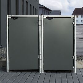Mülltonnenbox 240l Kunststoff, 2er Box, grau 