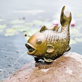 Wasserspiel Fisch, Bronzeoptik, L 43 cm 