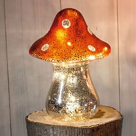 Glas-Pilz mit LED-Beleuchtung, 20 cm 