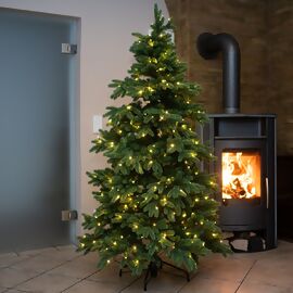 Künstlicher Weihnachtsbaum Kiefer mit LED-Beleuchtung, 210 cm 
