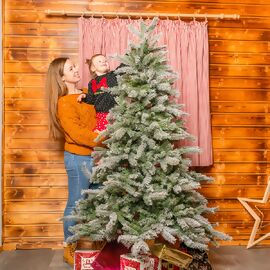 Künstlicher Weihnachtsbaum Fichte, Schneeoptik, 180 cm 