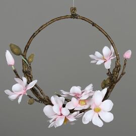 Kunstpflanze Magnolien-Ring zum Hängen, 30 cm 