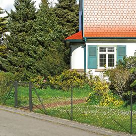 Maschendrahtzaun als Zaun-Komplettset, zum Einbetonieren , anthrazit-metallic , Höhe 125 cm , Länge 100 m 