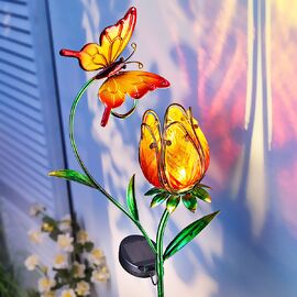 Solar-Gartenstecker Blume, orange 