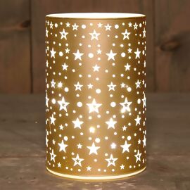 LED-Glas mit Sternen, 10 cm, gold 