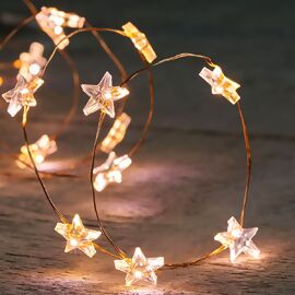 LED-Kupferdraht mit Sternen, 200 cm 