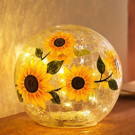 LED-Glaskugel Sonnenblume 