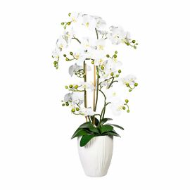 Kunstpflanze Orchidee Phalaenopsis, 110 cm, weiss 