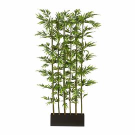 Kunstpflanze Bambus Raumteiler im Holzkasten, 165 cm 